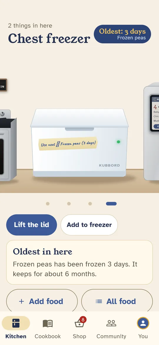 The freezer remembers how long things have been in.